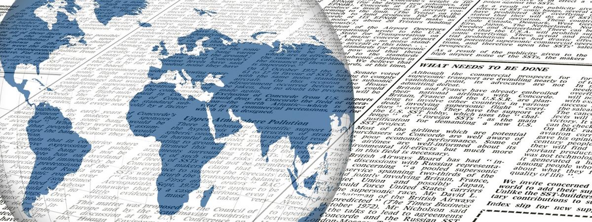 Globe and newspaper